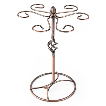 

Bar Wine Glass Rack Elegant Tabletop Holder Modern 6 Hooks Display Stand Space Saving Kitchen Storage Home Organizer Iron Drying