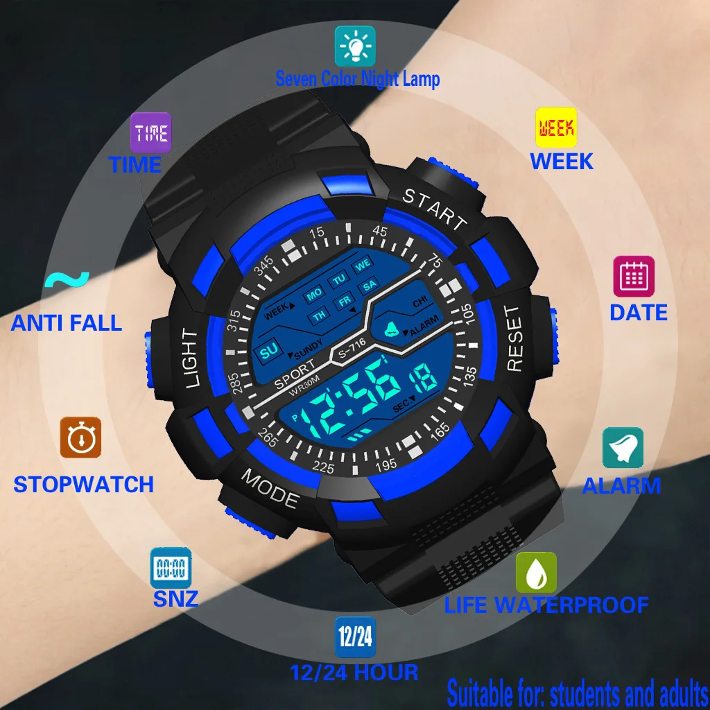 

Men Military Watch 30m Waterproof Wristwatch LED Quartz Clock Sport Watch Male relogios masculino Sport Watch Men S Shock