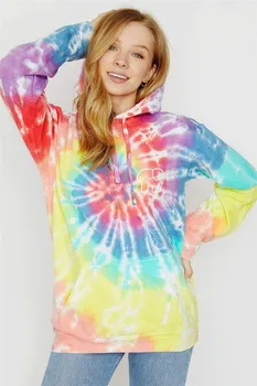 

hirigin Casual Womens Hooded Print Rainbow Tops female Autumn Pullover fashion hooded Sweatshirt ladies new hoodies multicolor