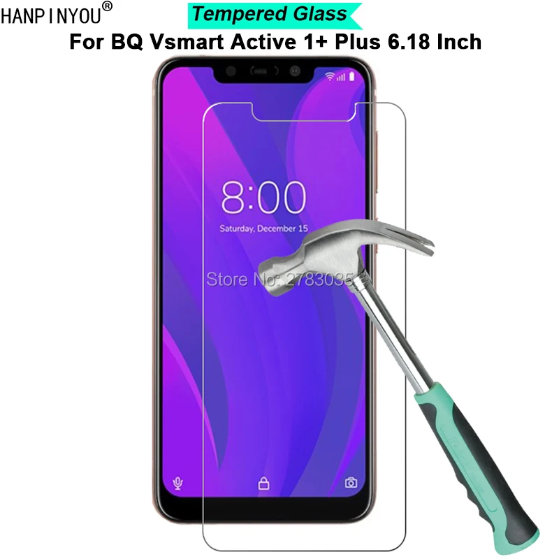 

For BQ Vsmart Active 1+ Plus 6.18" 9H Hardness 2.5D Ultra-thin Toughened Tempered Glass Film Screen Protector Protect Guard