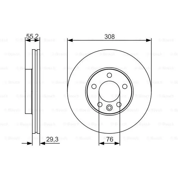 Brake disc VW MULTIVAN/T5 03/TOUAREG 02-10 front D = 308mm |