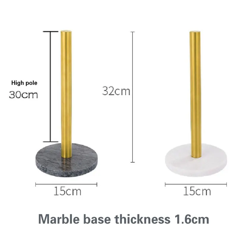 Household Tissue Holder Supply Storage Shelf Stand Kitchen Paper Towel Plated Tissue Holder Natural Marble Nordic Retro Style