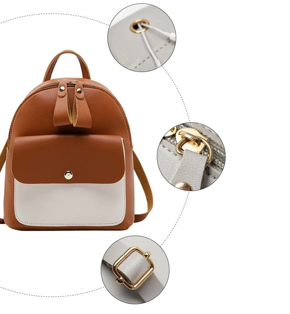TTOU Модный маленький женский рюкзак, школьная сумка для девочек, качественные мягкие кожаные женские Мини-рюкзаки, женские дорожные сумки