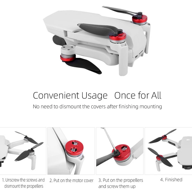 4 шт. для DJI Mavic мини крышка двигателя крышка дрона Пылезащитная защита двигателя защитный аксессуар алюминиевый светильник