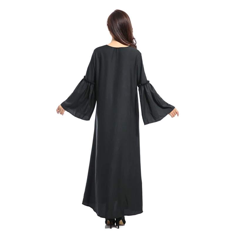 Abaya/арабское вечернее платье с пышными рукавами и воротником на молнии для женщин