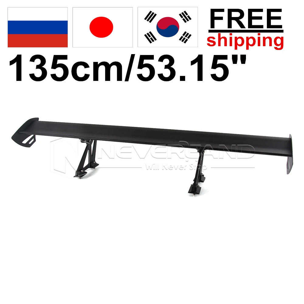 

135cm 53.15inch Car Spolier Wing Lightweight Aluminum Tuning Rear Car Sedan GT Wing Racing Spoilers D30