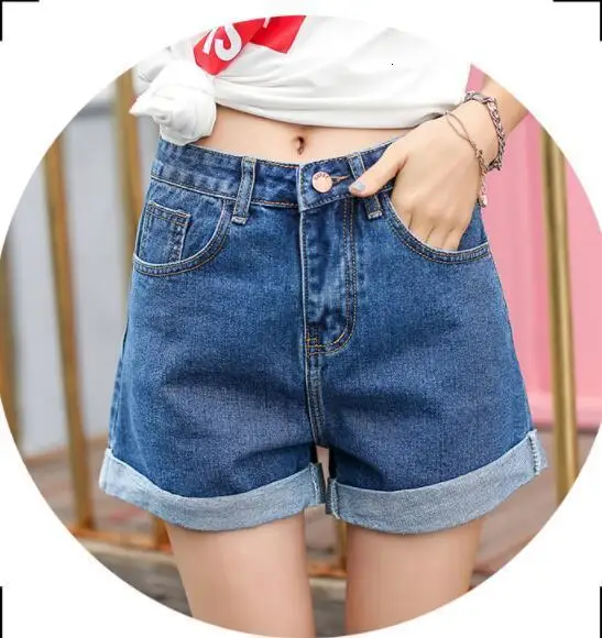 Джинсовые шорты с высокой талией Размер XL женские короткие джинсы для женщин 2019 летние женские горячие шорты однотонные шорты