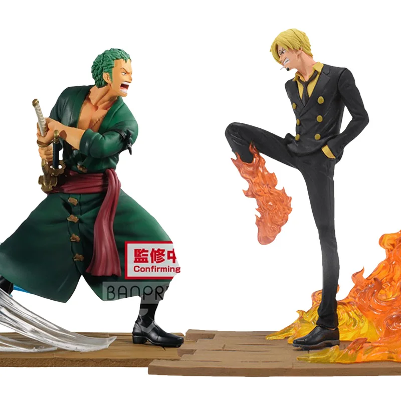 Bandai Genuine Log File Selection One Piece Roronoa Zoro Vs Vinsmoke Sanji Action Figure Model Toys