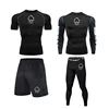 Brand Men Running Set Compression T shirt Tight Pants Sport Suit Gym Jogging Fitness Sportswear Trained Rashguard MMA ► Photo 3/6