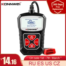 KONNWEI KW310 OBD2 الماسح للسيارات OBD 2 ماسح الرادار الخاص بالسيارة أداة تشخيص السيارات الماسح الضوئي أدوات السيارات اللغة الروسية PK Elm327