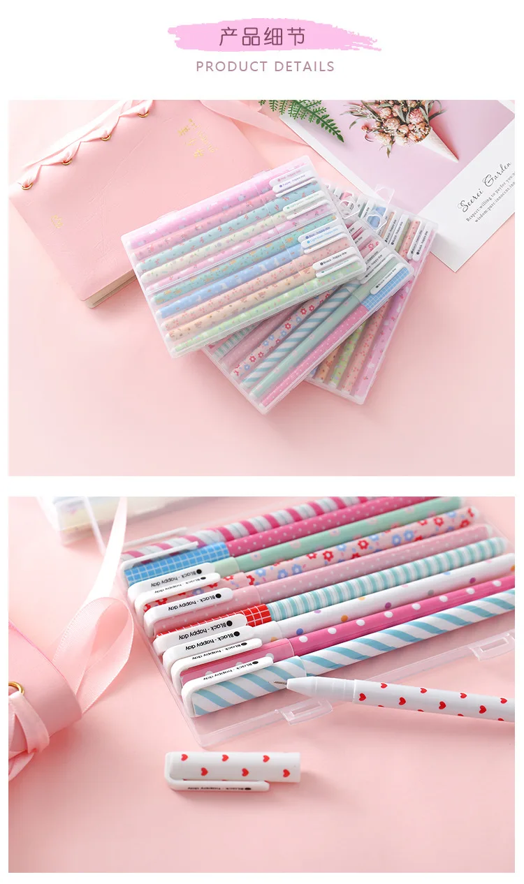 10 unids kawaii flor colorida cancilleria гелевый материал Материал escolar oficina papelerina papelaria canetas coloridas color