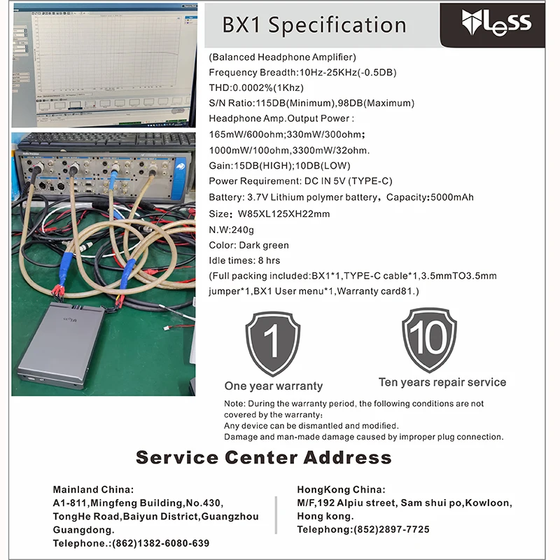 1 PCS Portable LESS  BX1 full discrete single end