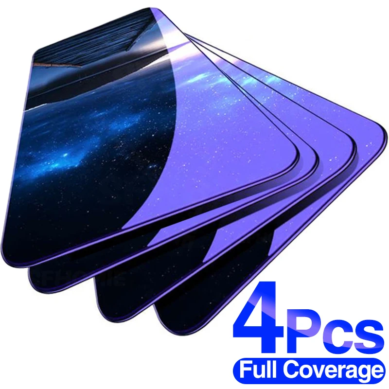 Protector de cristal templado para Xiaomi Redmi Note 10, 8, 7, 9s, 9 Pro Max, Redmi 9, Poco X3, NFC, M3, 4 Uds.