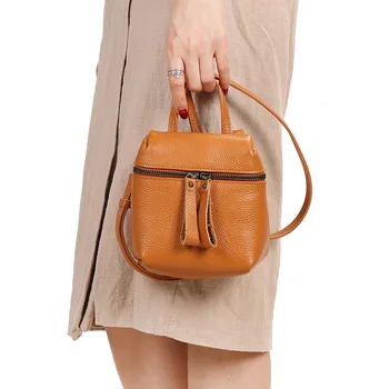 

Fashion Women Zipper Style Real Upper Grain Multi-Function Large Capacity Portable First Layer Cow Leather Female Crossbody Bag