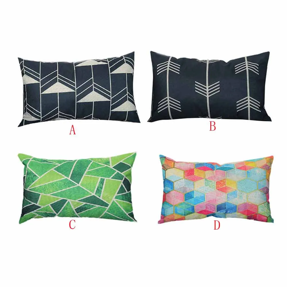 pillow case Polyester pillow case 30cm*50cm Super soft Geometry Rectangle Throw Pillow Case Pillowcase W1209