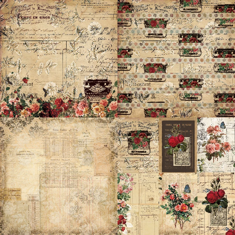 DIY Craft Paper Panalisacraft 24 sheets 6"X6" vintage patterned paper pad Scrapbooking paper pack handmade craft craft Background pad card