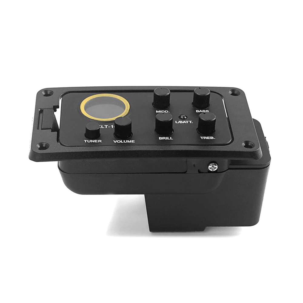 

Acoustic Guitar Preamp 4-Band EQ Equalizer Piezo Pickup with Round LCD Tuner System Volume Control