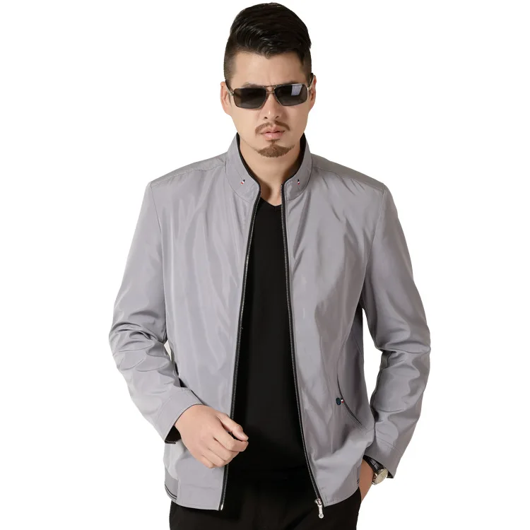 

[] 2019 MEN'S Jacket Casual Spring And Autumn Men Middle-aged Stand Collar Coat Men'S Wear