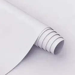 Solid White Wallpaper Thick Matte White Contact Paper Decor Peel and Stick Waterproof Wallpaper PVC Self Adhesive Removable Film