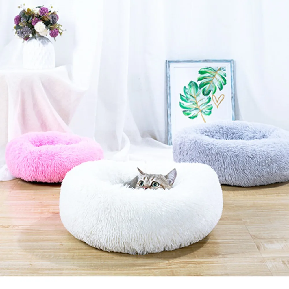 HOT Sell Pet Dog Bed Comfortable Donut Cuddler Round Dog Kennel Ultra Soft Washable Dog and Cat Cushion Bed Winter Warm Sofa