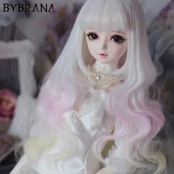 

Bybrana doll bjd wig 6 minutes 4 minutes 3 minutes sd dd giant baby high temperature silk water ripple white mint blue gradient