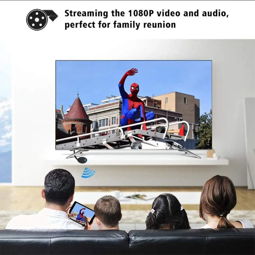 BESTWireless Wifi Дисплей донгл, HDMI 1080P приемник адаптер, поддержка хром браузер, YouTube, Netflix, Hulu Plus, IDMB, Quickflix