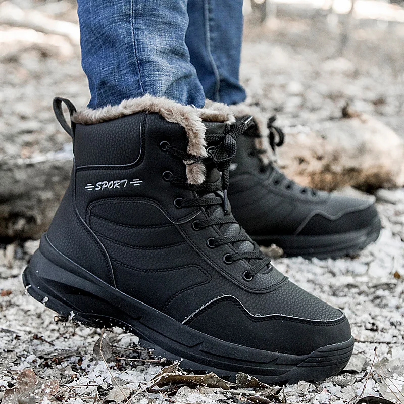 Skup Mężczyźni zimowe buty górskie Outdoor wodoodporne wspinaczka śnieg buty człowiek pluszowe buty taktyczne ciepłe botki Plus rozmiar 39 46