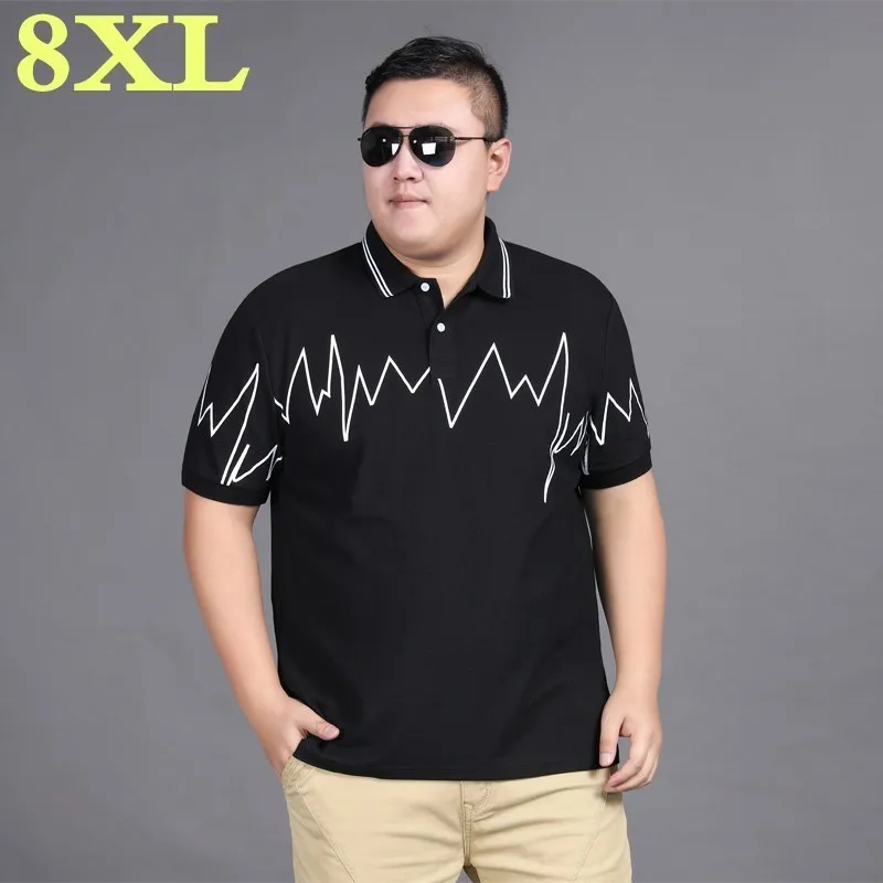 Новинка размера плюс 8XL 7XL летняя рубашка поло мужская с коротким рукавом рубашки