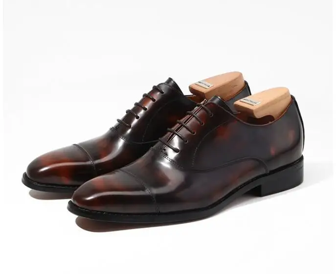 2 цвета итальянские мужские модельные туфли в стиле ретро с квадратным носком