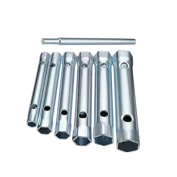 

6PC 8-19mm Metric Tubular Box Wrench Set Tube Bar Spark-Plug Spanner Steel Double Ended for Automotive Plumb Repair