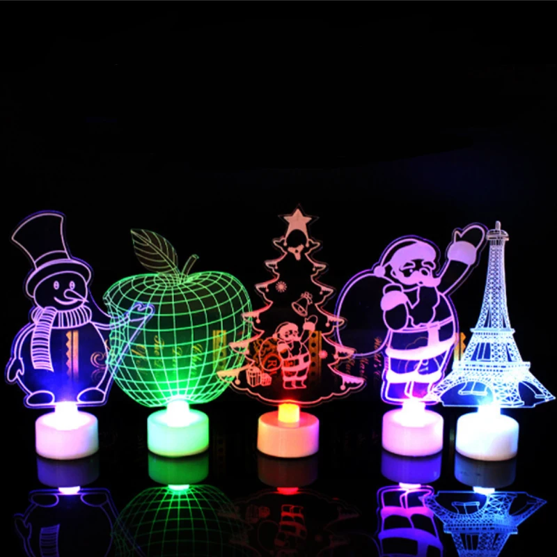 

Acrylic 3D stereo Night light Small table lamp Bedside lamp LED lamp Colorful flash Santa Claus Children's room Decorative lamp