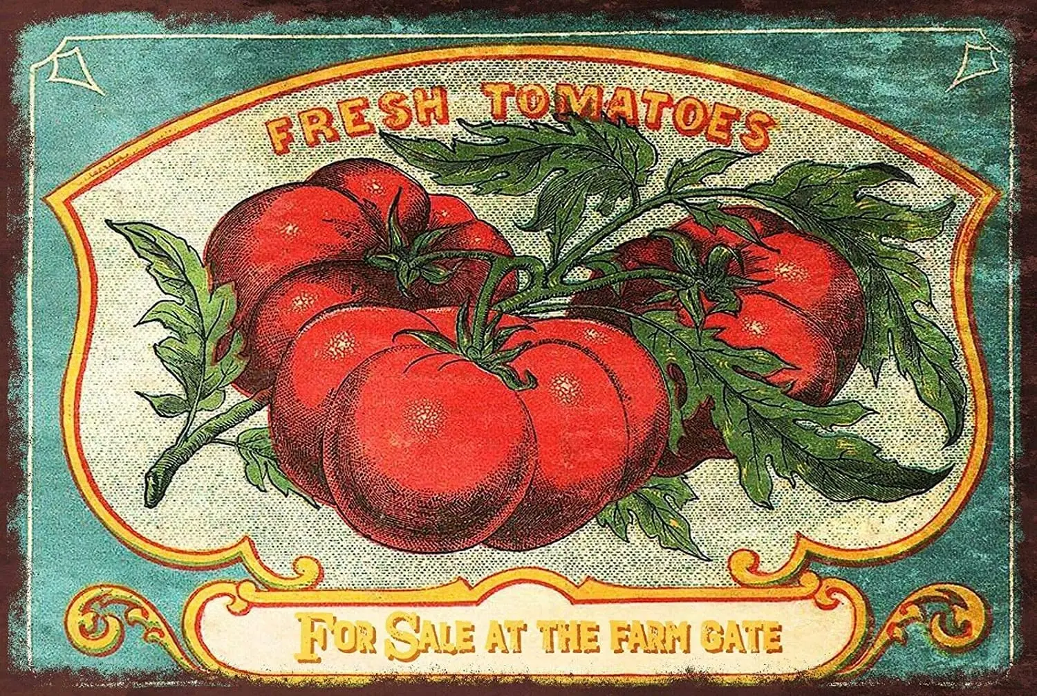 Fresh Tomatoes for Sale Advert Vintage Retro Style Metal Sign Farm Gate Vegetables??8x12 Inch Tin | Дом и сад