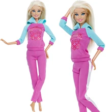 1 комплект Повседневный повседневный наряд розовый красный синий Спортивная одежда для йоги спортивный костюм кукольный домик Одежда Аксессуары для Барби куклы детские игрушки
