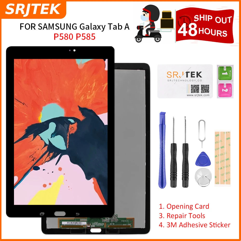SRJTEK ЖК дисплей для Samsung Galaxy Tab A 10 1 2016 P585 P580 SM матричный экран сенсорный дигитайзер