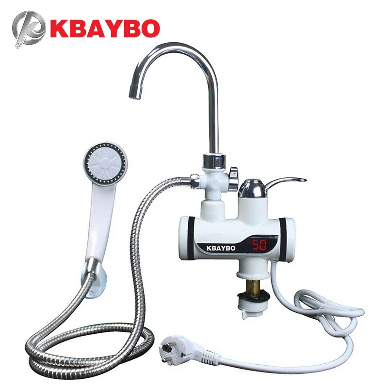KBAYBO Tankless мгновенный кран водонагреватель ванная/кухня 3000 Вт Мгновенный водонагреватель кран горячая вода светодио дный Отопление