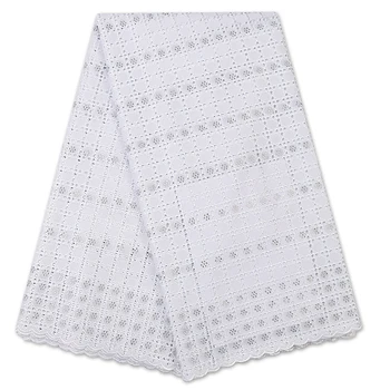 

XIYA African Lace Fabric With Stones Swiss Voile Lace In Switzerland Handmade Cutout Cotton For Dress Materials Sewing QF3448B-7