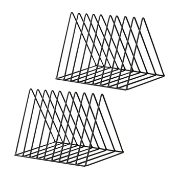 

2 Pack Triple-cornered Desktop azine File Holder Rack, Book Sorter Organizer for Office Home Decoration(Black)