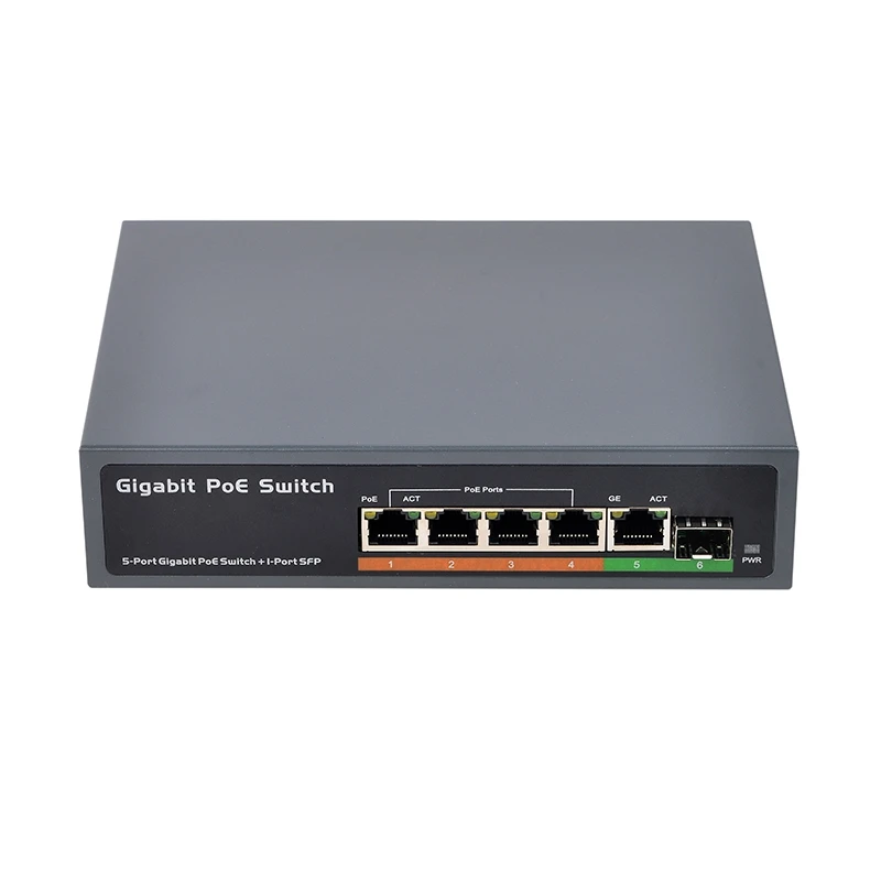 PSE604GS 4-портовый POE + 1-портовый исходящий канал SFP 65 Вт IEEE802.3At / Af Стандартный