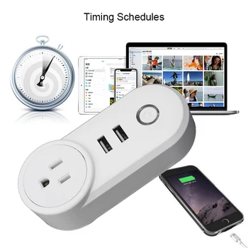 

WiFi Smart Socket Multi-function USB smart plug Power Strip US UK FRA EU DE Plug Outlets 2USB for iPhone Android AC90~AC240V