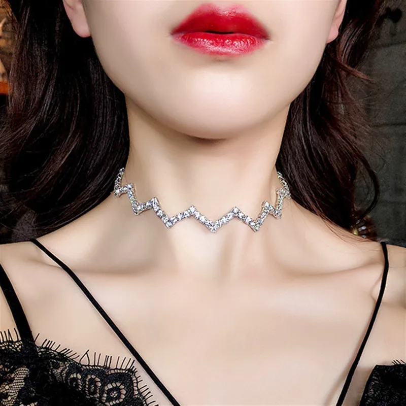 Boho короткое ожерелье серебряного цвета с кристаллами колье ожерелья для женщин Свадьба День рождения модные ювелирные изделия