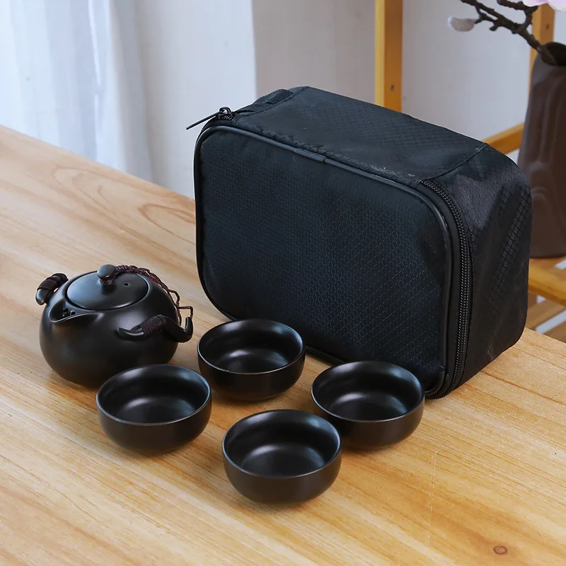 Керамический чайник gaiwan китайский дорожный керамический чайник для Пуэр китайский чайник Портативный чайный набор посуда для напитков - Цвет: 02