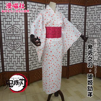 

Anime Demon Slayer Kimetsu no Yaiba Sexy Kimono Dress Cosplay Costume Men Women Daki Geisha Yukata Dress Halloween Party Suit