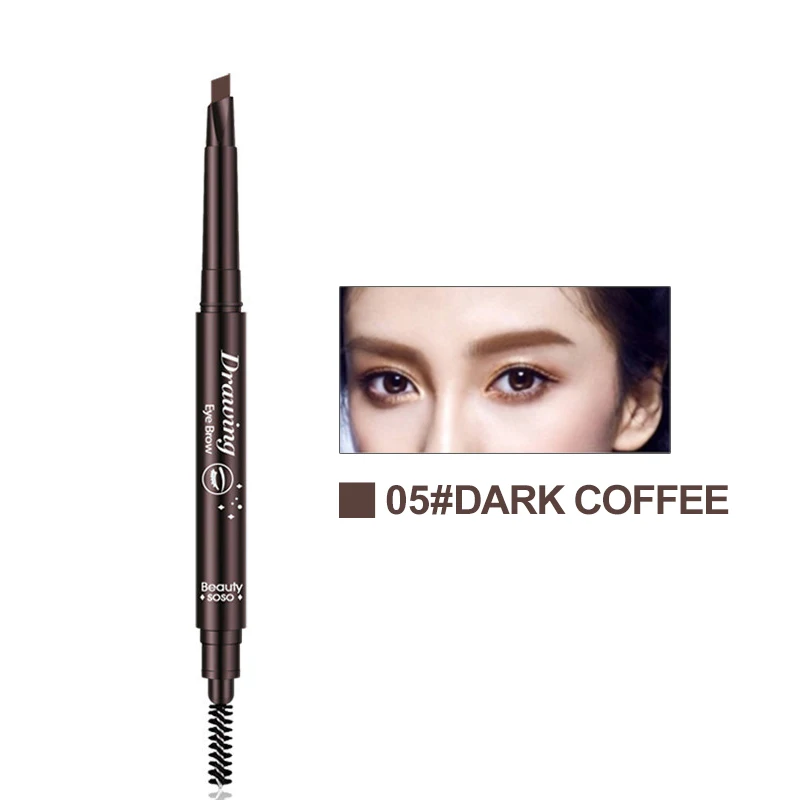 A3-CHINESE COFFEE Beauty Soso автоматически поворачивается карандаш для бровей водостойкий легко окрашивается двухсторонняя ручка для бровей - Цвет: A3-CHINESE COFFEE