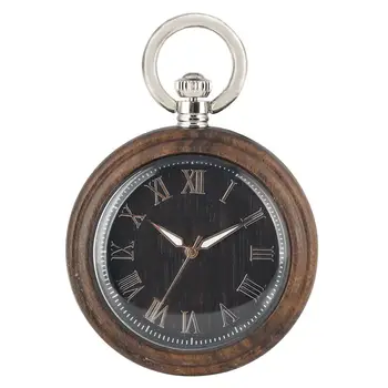 

Retro Wooden Pocket Watch Male Clear Case Female Quartz Pendant Warcraft Christmas Gift Lourious Pointers zegarek kieszonkow