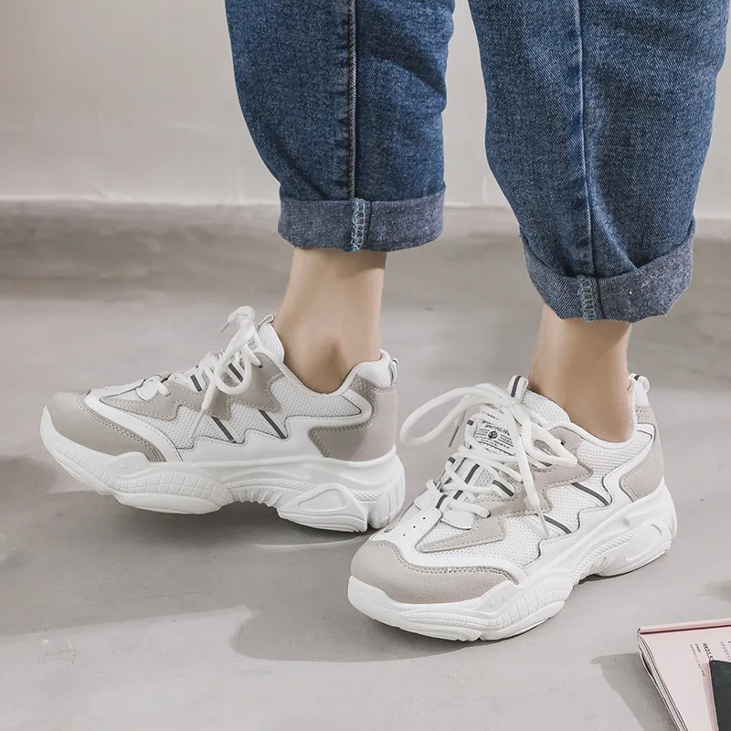 

2019 Dad Athletic Shoes Women's Korean-style Versatile Harajuku Students New Style Shoes Ulzzang Spring Faux Pu Low Top
