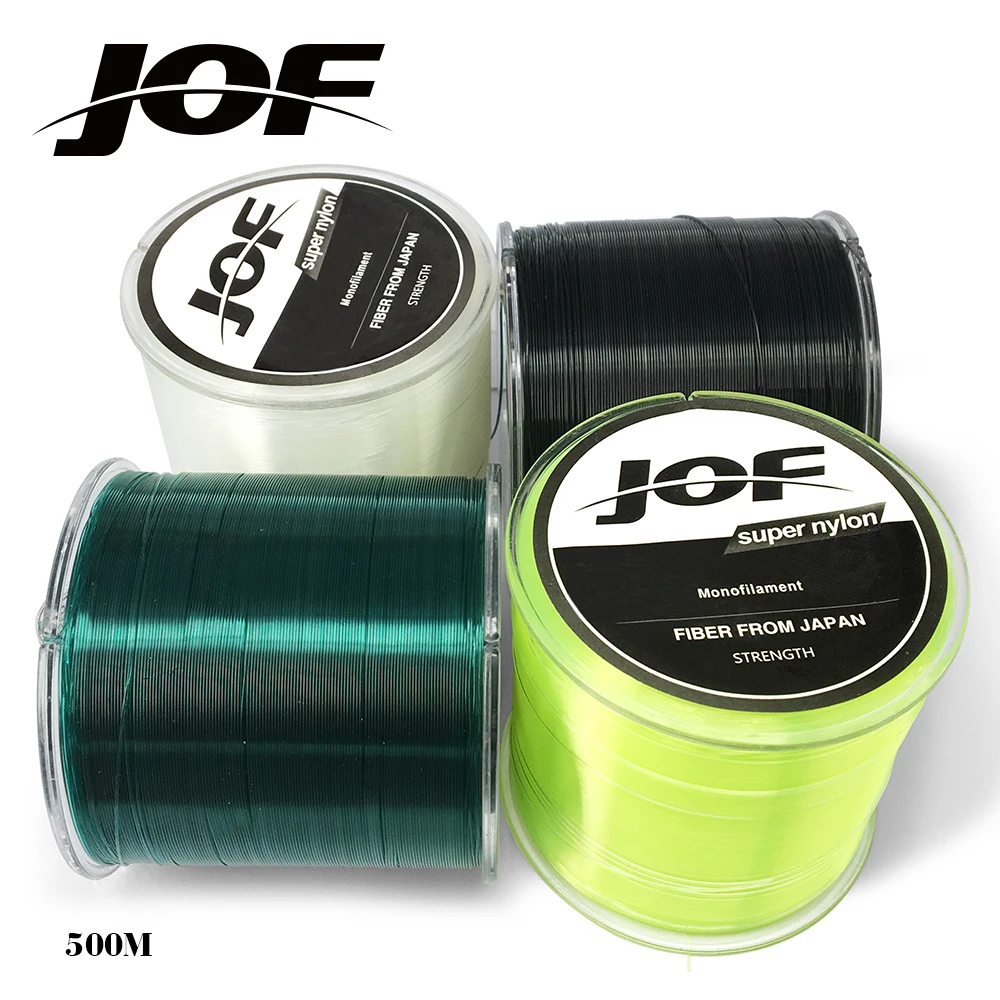 JOF Nylon Fishing Line 500m Extreme Strong Monofilament Fishing Line  5 LB-30 LB