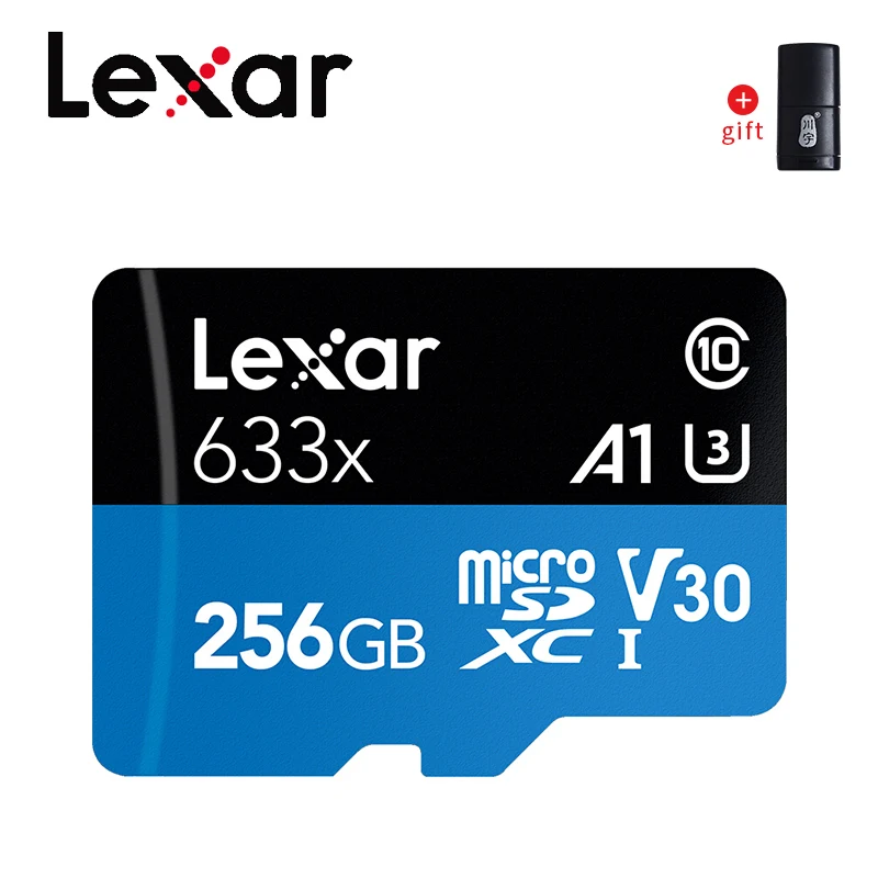 Оригинальная Micro SD карта Lexar, 128 ГБ, 64 ГБ, 32 ГБ, класс 10, высокоскоростная карта памяти 256 ГБ, 512 ГБ, tf-карта, R95Mb/s, флеш-карты sd-карта - Емкость: 256GB with Reader