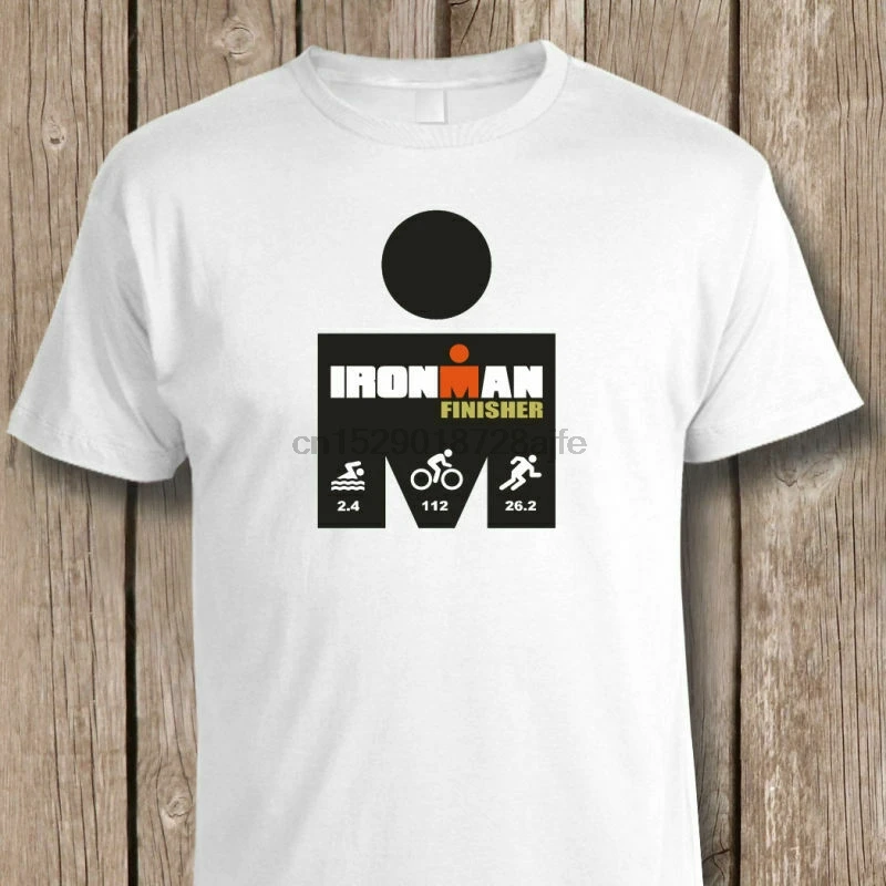 Ограниченная Neu! Ironman Triathlon Finisher белая футболка Cycle RunT-Shirt S-5XL |