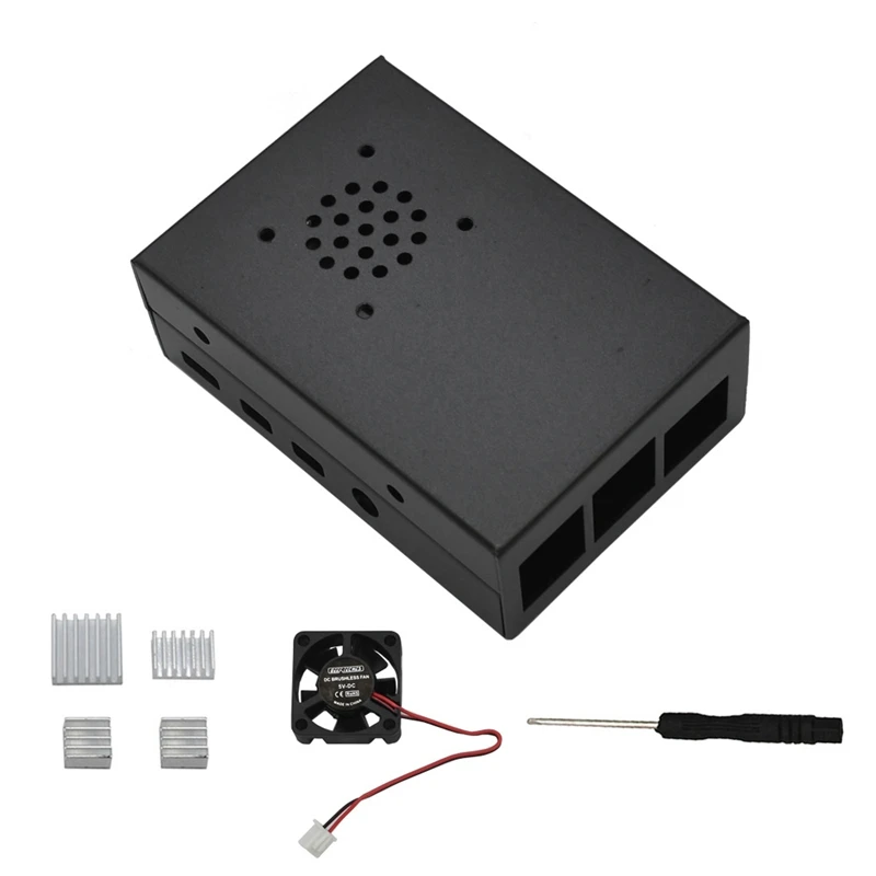 Raspberry Pi 4 Чехол, металлический чехол из алюминиевого сплава с охлаждающим вентилятором радиаторы для Raspberry Pi 4