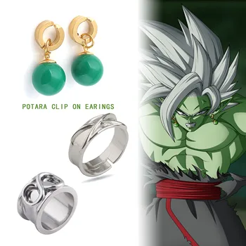 

Action Figure Dragon Ball Super Potara Earrings Model Black Goku Zamasu into One Body Ear Pendant Dragon Ball Cosplay Toys Gift